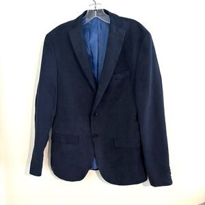 Zara Size 40 Men's Navy Blue 100% Polyester Blazer